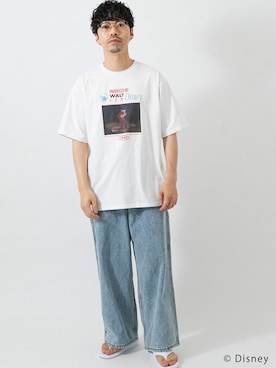 「URBAN RESEARCH（アーバンリサーチ）の別注/Disney/プリントT-SHIRTS（Tシャツ/カットソー、その他）」を使った、horiguchiさん（メンズ・172cm）の夏コーディネート