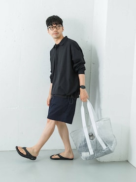 「OOFOS（ウーフォス）のアイテム」を使った、horiguchiさん（メンズ・172cm）の夏コーディネート