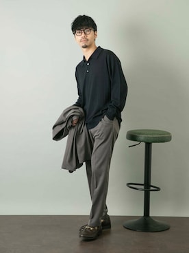 「アイテム（セットアップ）」を使った、horiguchiさん（メンズ・172cm）の秋コーディネート