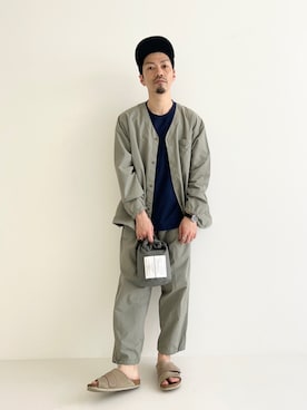 「はじめましてコーデ」｜「アイテム（ノーカラージャケット）」を使った、horiguchiさん（メンズ・172cm）の春コーディネート