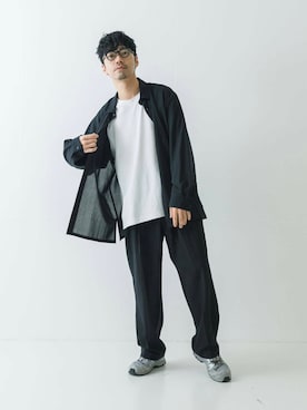 「ATON（エイトン）のアイテム（パンツ）」を使った、horiguchiさん（メンズ・172cm）の春コーディネート