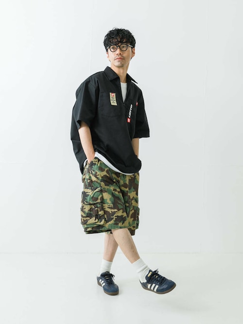 LOTTO　TC TWILL HALF ZIP SHIRTS
