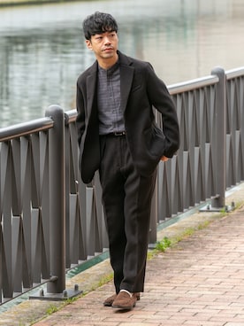 「アイテム（セットアップ）」を使った、horiguchiさん（メンズ・172cm）の秋コーディネート