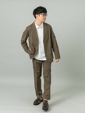 「アイテム（セットアップ）」を使った、horiguchiさん（メンズ・172cm）の春コーディネート