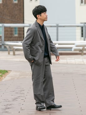 「アイテム（セットアップ）」を使った、horiguchiさん（メンズ・172cm）の秋コーディネート