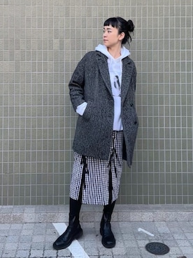 「holiday」｜「アイテム（その他アウター）」を使った、菅千代美(すがちよみ)さん（レディース・170cm）の冬コーディネート