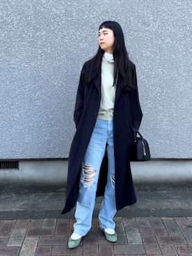 「ピスタチオ」｜「アイテム（パンプス）」を使った、菅千代美(すがちよみ)さん（レディース・170cm）の冬コーディネート