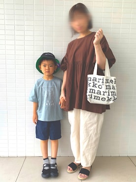 「アイテム（サンダル）」を使った、SAKU_GAKUさん（キッズ・110cm）の夏コーディネート