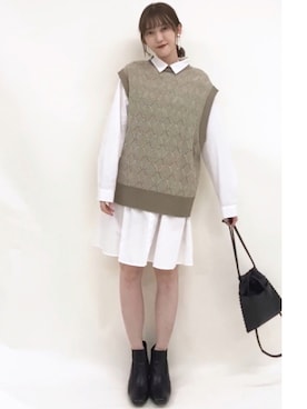 「ベスト×Tシャツ」｜「アイテム（その他）」を使った、プチプラのあやさん（レディース・167cm）の夏コーディネート