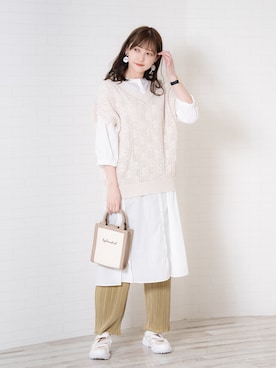 「しまむら（シマムラ）のアイテム（トレンチコート）」を使った、プチプラのあやさん（レディース・167cm）の春コーディネート