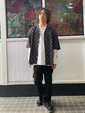 「Gramicci（グラミチ）のアイテム（サンダル）」を使った、Kenji Sugiyamaさん（メンズ・178cm）の夏コーディネート