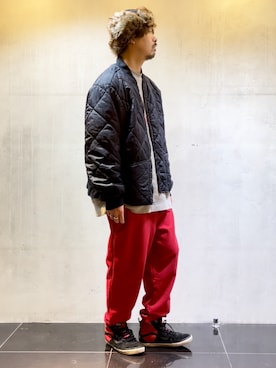 「Champion（チャンピオン）のアイテム（ブルゾン）」を使った、Kenji Sugiyamaさん（メンズ・178cm）の秋コーディネート