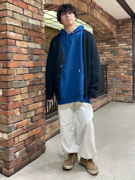 「SPINNS（スピンズ）のアイテム（チノパンツ）」を使った、Kenji Sugiyamaさん（メンズ・178cm）の冬コーディネート