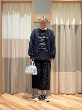 「Samansa Mos2 blue（サマンサモスモスブルー）のアイテム（トップス）」を使った、ミユ( ¨̮ )さん（レディース・170cm・20代）の冬コーディネート