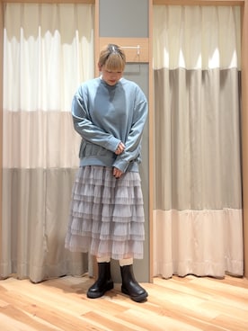 「サマンサ モスモス(Samansa Mos2)」｜「アイテム（スウェット）」を使った、ミユ( ¨̮ )さん（レディース・170cm）の秋コーディネート