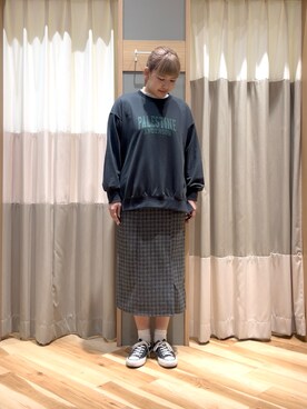 「Samansa Mos2 blue（サマンサモスモスブルー）のアイテム（トップス）」を使った、ミユ( ¨̮ )さん（レディース・170cm・20代）の秋コーディネート