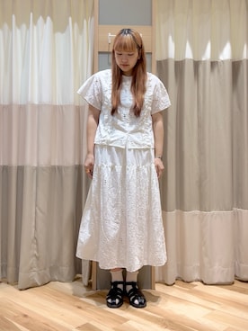 「アイテム（レッグウェア）」を使った、ミユ( ¨̮ )さん（レディース・170cm・20代）の夏コーディネート