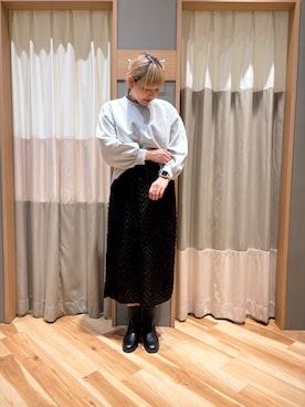 「Samansa Mos2 blue（サマンサモスモスブルー）のアイテム（トップス）」を使った、ミユ( ¨̮ )さん（レディース・170cm・20代）の秋コーディネート