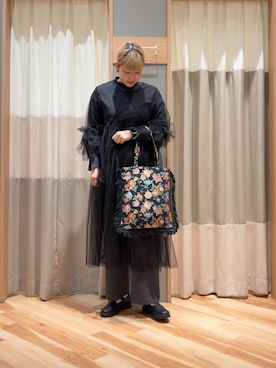 「チュールワンピ」｜ミユ( ¨̮ )さん（レディース・170cm）の秋コーディネート