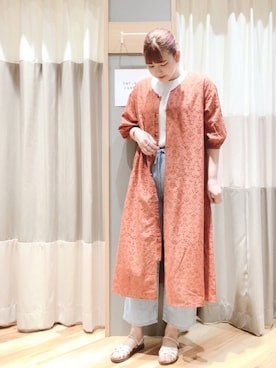 「Samansa Mos2 blue（サマンサモスモスブルー）のアイテム（ワンピース、オレンジ系）」を使った、ミユ( ¨̮ )さん（レディース・170cm）の春コーディネート