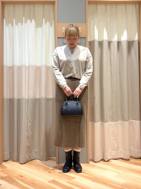 「Samansa Mos2 blue（サマンサモスモスブルー）のアイテム（トップス）」を使った、ミユ( ¨̮ )さん（レディース・170cm・20代）の秋コーディネート