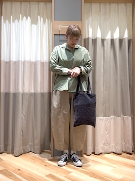 「Samansa Mos2（サマンサ モスモス）のエッグパンツ（その他パンツ）」を使った、ミユ( ¨̮ )さん（レディース・170cm）の秋コーディネート