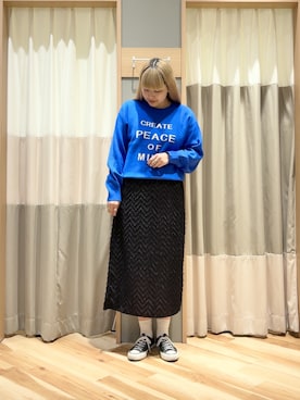 「Samansa Mos2 blue（サマンサモスモスブルー）のアイテム（トップス）」を使った、ミユ( ¨̮ )さん（レディース・170cm・20代）の秋コーディネート