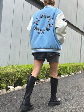 「マイベストコーデ2023」｜「アイテム（スタジャン）」を使った、Airiさん（レディース・163cm）の秋コーディネート
