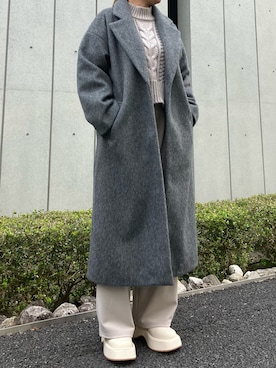 「冬」｜「アイテム（トレンチコート）」を使った、Airiさん（レディース・163cm）の冬コーディネート