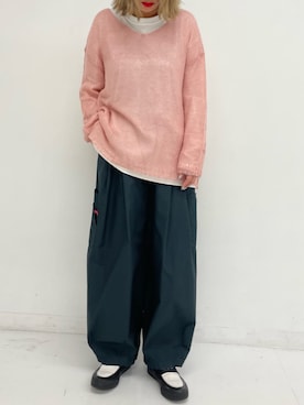 「アイテム（ローファー）」を使った、Airiさん（レディース・163cm）の秋コーディネート