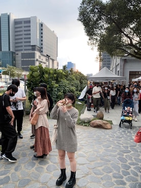 「PULL&BEAR（プルアンドベア）のアイテム（ブーツ）」を使った、リリーさん（レディース・153cm）の秋コーディネート