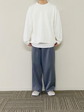 「WYM LIDNM（ウィム バイ リドム）のMILANO RIB HEAVY WEIGHT PO KNIT（ニット/セーター）」を使った、UNOさん（メンズ・172cm）の秋コーディネート