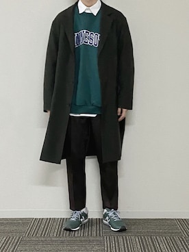 「BASQUE magenta（バスクマゼンタ）のアイテム（スウェット）」を使った、UNOさん（メンズ・172cm）の冬コーディネート