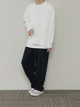 「WYM LIDNM（ウィム バイ リドム）のMILANO RIB HEAVY WEIGHT PO KNIT（ニット/セーター）」を使った、UNOさん（メンズ・172cm）の秋コーディネート