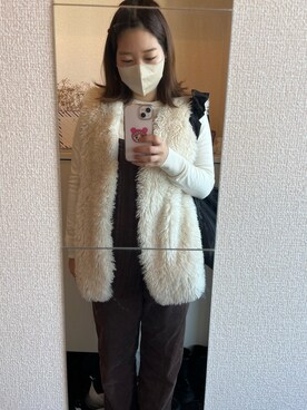 「mline（エムライン）のアイテム（オールインワン・サロペット）」を使った、もさん（レディース・159cm）の冬コーディネート