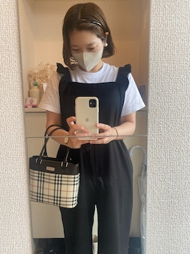 「ISOOK（アイスー）のアイテム（オールインワン・サロペット）」を使った、もさん（レディース・158cm）の夏コーディネート