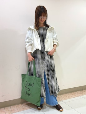 「サマンサ モスモス(Samansa Mos2)」｜「アイテム（マウンテンパーカー）」を使った、も え こさん（レディース・164cm）の春コーディネート