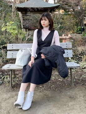 「HOTPING（ホッピン）のアイテム」を使った、ayano  シンプルで大人可愛いコーデさん（レディース・162cm）の冬コーディネート