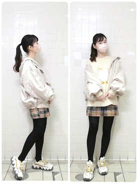 「アイテム（マウンテンパーカー）」を使った、**tomato**さん（レディース・156cm）の春コーディネート