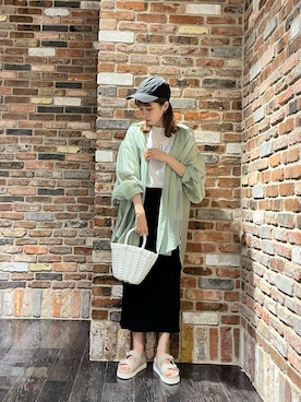 「NANO universe（ナノユニバース）のアイテム（サンダル）」を使った、momoさん（レディース・158cm）の夏コーディネート