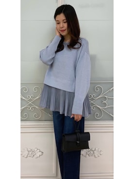 「プリーツニット」｜shizuka2154さん（レディース・163cm）の秋コーディネート