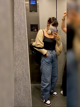「MEDE19F（メデジュウキュウ）のアイテム（ニット/セーター）」を使った、heehyunさん（レディース・168cm）の夏コーディネート