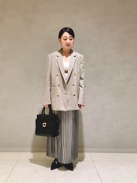 「Te chichi（テチチ）のアイテム（ノーカラージャケット）」を使った、ぐりすけさん（レディース・151cm）の秋コーディネート