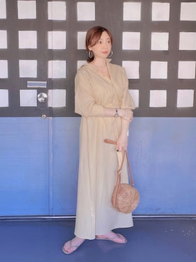 「Te chichi（テチチ）のアイテム（シャツワンピース）」を使った、ぐりすけさん（レディース・151cm）の夏コーディネート
