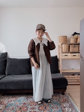 「アイテム（帽子）」を使った、ぐりすけさん（レディース・151cm）の冬コーディネート