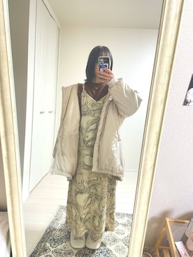 「グレイル」｜「アイテム（ダウンジャケット/コート）」を使った、ゆうなさん（レディース・155cm）の冬コーディネート