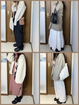 「Kastane（カスタネ）のリバーシブルボアブルゾン（ブルゾン）」を使った、ふ  ちさん（レディース・151cm）の冬コーディネート