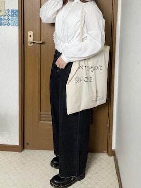 「ぺプラムトップス」｜「アイテム（その他シューズ）」を使った、ふ  ちさん（レディース・151cm）の秋コーディネート