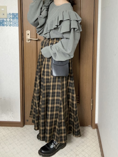 Vintage チェック スカート インドシルク ヴィンテージ イエローブルー】 巻きスカート ロング ビンテージシルクサリー