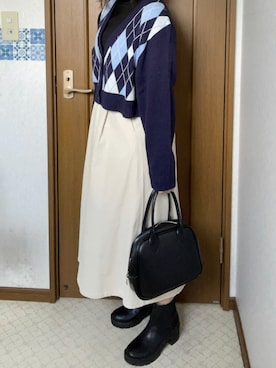 「H&M（エイチ・アンド・エム）のアイテム（カーディガン/ボレロ）」を使った、ふ  ちさん（レディース・151cm）の春コーディネート
